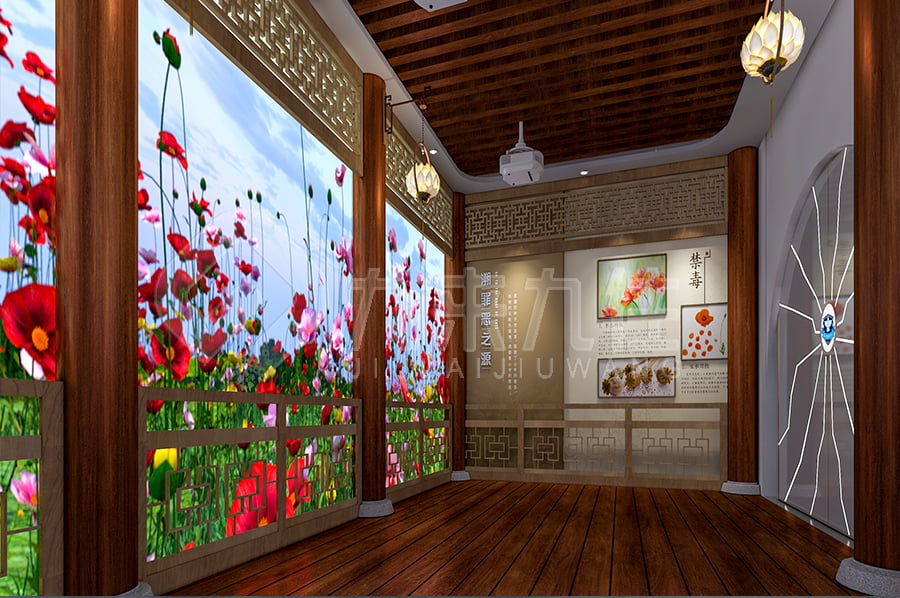 禁毒示范展館，高科技禁毒防艾展廳，展廳設(shè)計(jì)平面圖