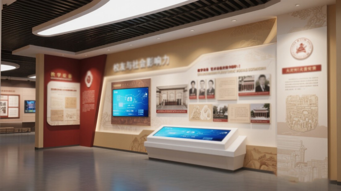 高科技校園文化長(zhǎng)廊展示設(shè)計(jì)效果圖